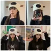 Berets 2024 Fashion Sweet And Cute Ears Little Sheep Hat Women's Winter Plush Thick Warm Lamb Wool Pullover Moon