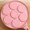 Pans 7 trous Poreux Waffle Waffle Baking Flat Base Pancakefrying Pan Dumpings