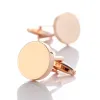 Liens de boucles de manchette à homme vide de haute qualité Shirt French Style Gold plaqué simples boutons Copper Metal Gemelos Bijoux masculin Accessor