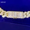 Costom16 mm de 10k Gold Cuban Link Chain Flay Out VVS MOISSANITE PASS PASS DE DIAMOND DIAMON