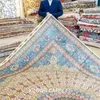 カーペット9'x12 'vantage persianシルクラグ大きなアンティークの青い手細いカーペット（zqg642a）