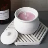 Ceramics DIY Round Plaster Candle Jar Silicone Mold with Lid Cement Resin Mold Handmade Vase Storage Jar Home Decoration Craft Ornaments