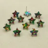 Örhängen ny ankomst! 12mm 100 st/Lot Acrylic StarShape Sequin Color Earring Studs för örhängen Tillbehör/delar smycken DIY