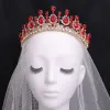 Jóias Kmvexo BAROQUE CRISTAL TIARAS TIARAS CABEÇA ELEGANTE ATENHO DE PROM ACESSÓRIOS DE CABELO