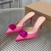 Future-Proof Fashion High Heel Sandals Summer New Crystal Decor Walk Show Pointed Toe Female Slippers Satin Material Appear Thin Legs Women's High Heels