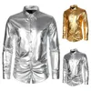 Casual shirts voor heren 2024 Spring en herfst Bright Night Shop Solid Color Lange mouwen shirt Top Trend