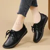 Casual Shoes Women Fasol w połączeniu z miękką skórzaną podeszwą, okrągłe palec u stóp i lekki singiel