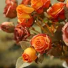 Fleurs décoratives 67Je décoration de fleurs artificielles de petite rose vintage longue tige fausse roses de soie