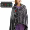 Cobertores USB Throw Blanket Smart Electric vestível xale de flanela com 3 configurações de temperatura Térmica de inverno de aquecimento rápido