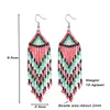 Andere Boheemse handgemaakte kralen Lange Tassel oorbellen voor vrouwen Zaad Bead Statement Leaf Feather Dange oorbellen Etnische sieraden 240419