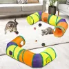 Toys Interactive Cat Toy Set for Indoor Cats with Collapsible L Shape Cat Play Tunnel Tube Tent Cat Wand Teaser Cat Springs Mouse Toy