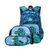 Mochilas bolsas escolares mochilas de la escuela para niños para adolescentes chicas dibujos animados de dinosaurio mochila lonchera con estuche lápiz