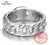 Fingerkunst Retro S925 Sterling Silver Buddha Ring Punk Biker Schmuck Weitkettenringabfall 2412960