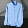 High Qualit Mens Shirt Long Mange Long Iron Robes Robe Robe Robe Robe And Professional Casual Blue S5xl 240409
