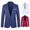 Men's Suits Men Blazer Soft Texture Unique Cutting Long Sleeve Single Button Formal Business All-Match