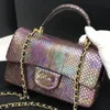 Designer bag mirror quality imported python leather handbag 20cm single shoulder bag crossbody bag ball bag