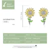 Серьги Wostu Hot Sales Real 925 Severling Silver Sunflower Exquisite Sud Serrings для женщин Модные серебряные ювелирные изделия CQE919