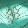 Colliers de pendentif Vecalon Heart Love 925 Sterling Sier pave 5a Zircon Pendants avec collier pour femmes bijoux de diamant de fête de mariée Dr Dhc7a