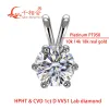 Kettingen 10K 14K 18K ECHT GOUD PLATINUM PT950 1CT ROUND D VVS1 HPHT LAB Diamant hanger ketting sieraden bruiloft