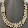 Anant Fashion o szerokości 16 mm ciężki złoty kubański łańcuch cyrkonu Zamek z moissanite i Pearl 14K 18K Naszyjnik dla mężczyzn Indie