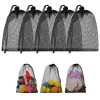 Bags 1Pc Nylon Mesh Drawstring Storage Pouch Bag Stuff Sack Multipurpose Home Outdoor Travel Laundry Bag for Beach Swimming Gear