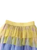 Women s Midi Skirts Summer Irregular Tiered Ruffles High Waist A Line Elegant Tulle Skirt for Daily 240418