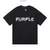 Fioletowa marka T-shirty 2023SS Kolor Bawełniany bawełniany luźne swobodne męskie i damskie koszulka z krótkim rękawem 663