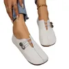 Повседневная обувь PU Плоскую каблук Скальонной Женщины в продаже 2024 Модные твердые лоферы неглубокие большие размеры