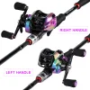 Accessoires Sougayilang Lure Fishing Rod Combo Carbonfaserstange 19+1BB 7,2: 1 Hochgeschwindigkeitsmetallfischerei -Rollen für See- und Meeresfischerei -Tackle