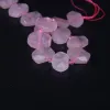 Perline 22 pezzi/filamento di rosa naturale al quarzo sfaccettato perle sciolte di pepita, taglio gemme in pietra di cristallo a fessura di ciondoli.