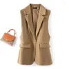 Frauenwesten 2024 Frühling Herbst Korean High-End Mode Blazer Weste Büro Büro lässige losen Ärmeln und Weste Outwear Ladies Tops