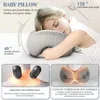 Electric massagers U-shape memory foam neck pillow heating vibration neck massage travel neck pillow sleep airplane pillow medical care Y240422