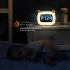 Clocks Rechargable Music Digital Alarm Clock Night Light Touch Snooze Alwayson Display Desktop Table Clock 12/24H Dual Alarm LED Clock