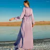 Casual Dresses RunxiangchengWoman Clothing2024 Mist Purple Handmade Glass Diamond Dress Holiday Women