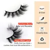 1 par Faux Silk 5D Effect Pure Handmade Full Strip Eyelash 100% Real Mink Natural Tjock Fake Eyelashes Lashes Makeup Extension