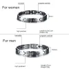 Strängar par volframarmband för män kvinnor hematit hälsa energikedja länk älskare armband magnet smycken fördelar vattentät