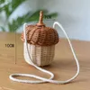 Sac de paille sacs Summer Handmade Woven Beach Circle Handbag Mini Basket Diagonal