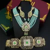 Halsband Sunspicems Arab Caftan smycken Set för kvinna guldfärg Marocko bröllopsklänning bälte halsband örhängen set brud kristallsmycken