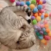 Spielzeug 20/40/60/80/100/200 Katz- und Hund -Haustier -Spielzeug, elastischer Plüschkugel Pom Ball Innenkatze Chase Spielzeug