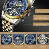 Kits Guanqin Tourbillon Waterproof Stainless Steel Herrklockor Mekanisk månfas Automatisk klocka för män Sapphire Mirror Watch