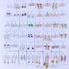 Boucles d'oreilles 20 Paies Fashion Stars Trendy Stars Heart Inclue Rhinestone Clip Style Pendant boucle d'oreille Long Short Tassel Mix Women Jewelry Holiday Gift