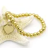 Bracelets de charme Fashion de luxe classique titane en acier coeur or et argent couleur 8 mm Bracelet bracelet bijoux femmes 2357