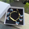 Brins duoi name papillon bracelet lettres personnalisées charmes charmes nameplate chaînes bracelet acier inoxydable pour les enfants