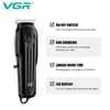 VGR Trimmer Professional Hair Clipper Electric Tblade Hair Cutting Machine 0 мм светодиодный дисплей парикмахерский триммер для мужчин v982 240408