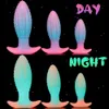 ZWFUN Colorful monster illumination anal plug glow in dark high quality Soft Butt Plug adult sex toys creature-type butt plugs