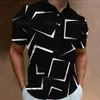 Fashion Mens polo 3d Ligne Thin Stripe Tshirt Top Top Summer Soue à manches colorées Tee Tee Vêtements mâles décontractés 240418