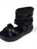 Dress Shoes Women Summer Black High Top Gladiator Platform Sandal Hook Loop Open Toe Street Casual Genuine Leather Sandals