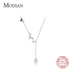 Necklaces Modian Beautiful Cute Dancing Butterfly Tassel Zirconia 925 Sterling Silver Link Chain Chokers Necklace for Women Fine Jewelry