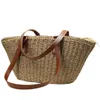 NEUER STRAW WOVEN SABE TAIL Spleißen Schulter der Frauen Beach Handtasche K2LE#