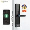 Contrôle de l'application WiFi Tuya Remote Contrôle numérique Mot de passe d'empreinte biométrique RFID Déverrouillage électronique Smart Door Lock USB Fourniture